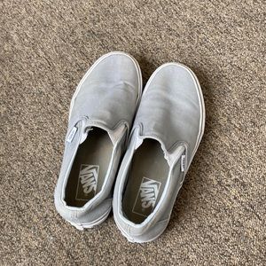 gray slip on vans